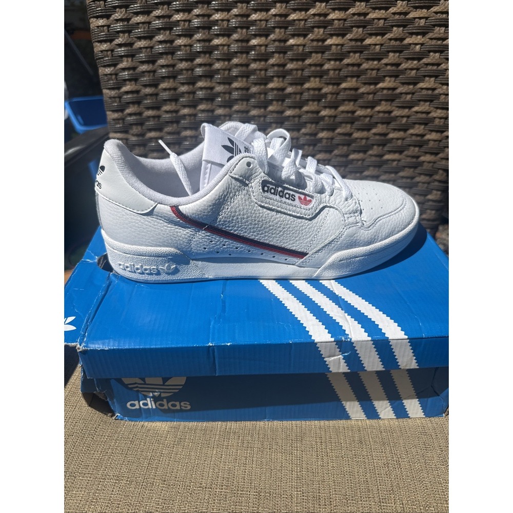 Adidas Continental 80 Shoes Big Kids Size 7 Classic White Red Blue